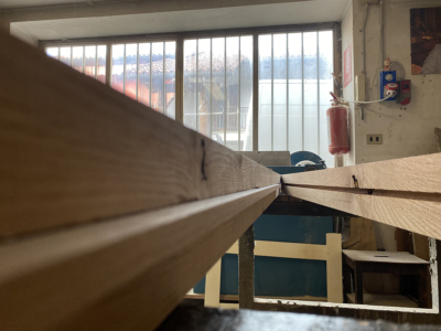Costruzione tavolo in legno rovere